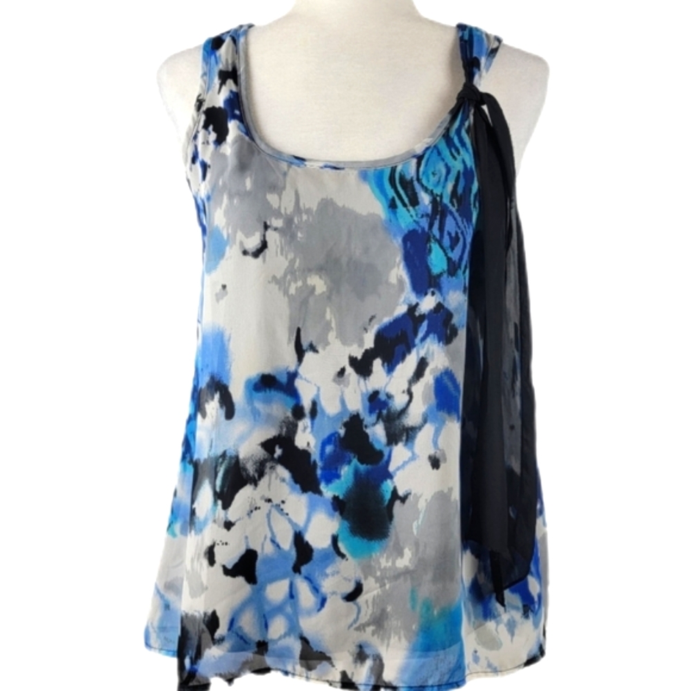 Paper Doll Tank top blue black white Small